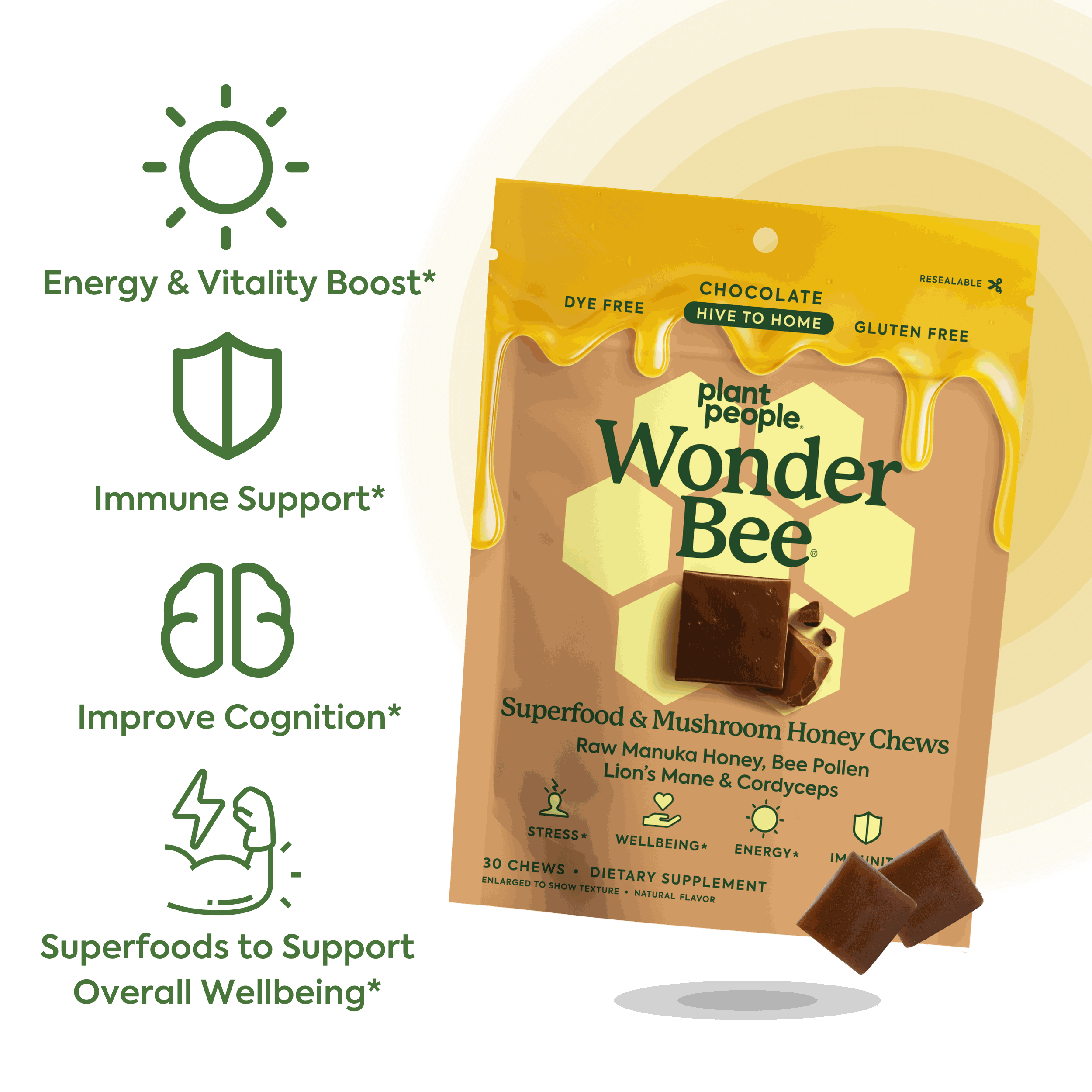 WonderBee + Mushroom Chews WonderBee + Mushroom Chews